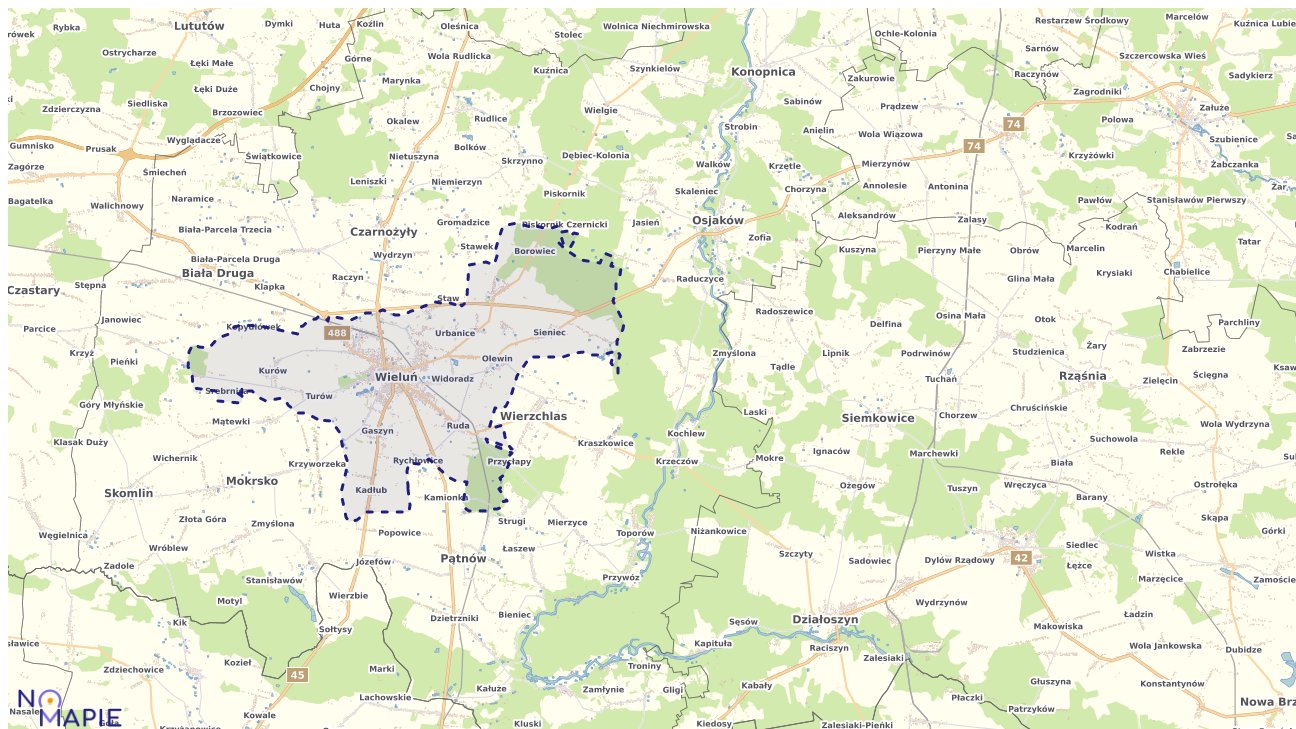 Mapa wyborów do sejmu Wieluń