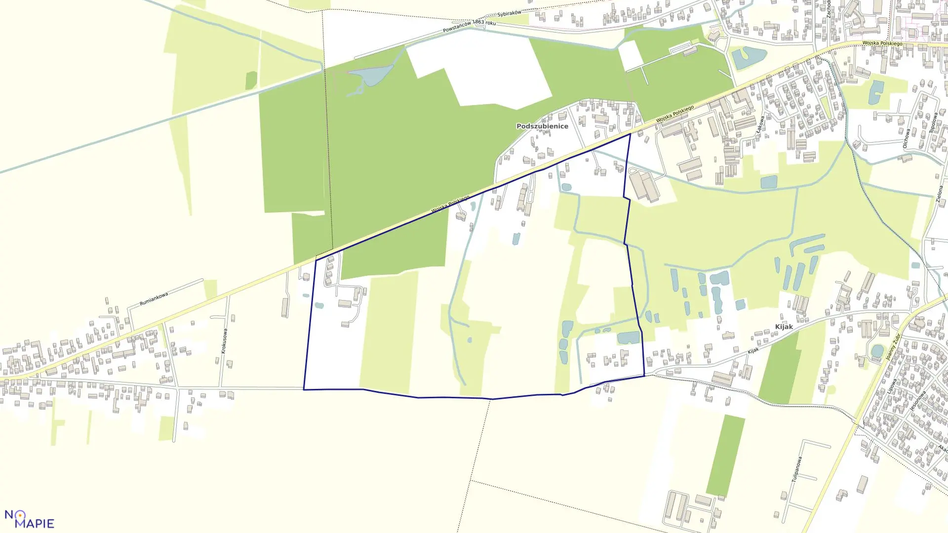 Mapa obrębu OBRĘB 11 w gminie Wieluń